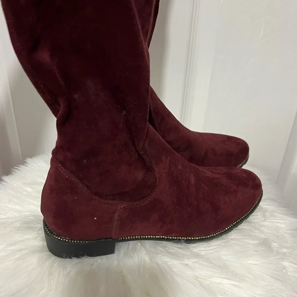 💗 *NWT* Forever 21 - Amanda Harris‎ Elegant Burgundy Over-the-Knee Boots